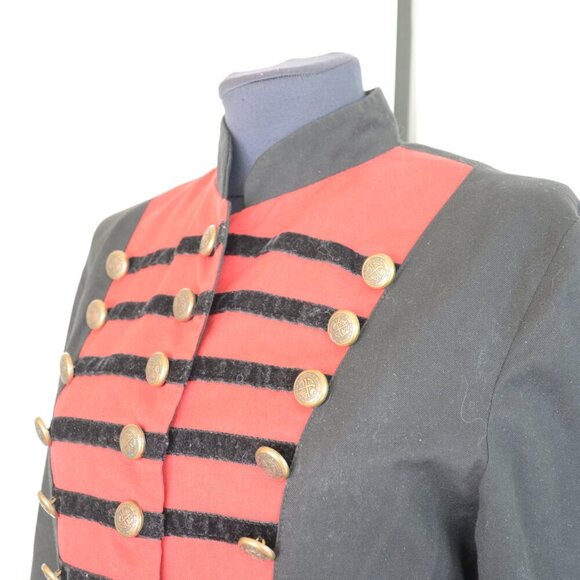 Vintage 90s Le Chateau Sgt Pepper Military Black/Red Jacket Sz S - Picture 5 of 7
